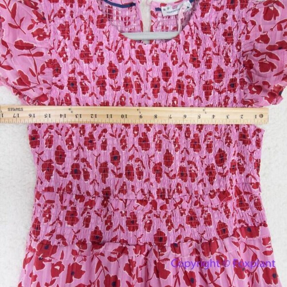 New!  Vineyard Vines Rock Rose Floral Smocked Midi‎ Dress, size M - Picture 4 of 15